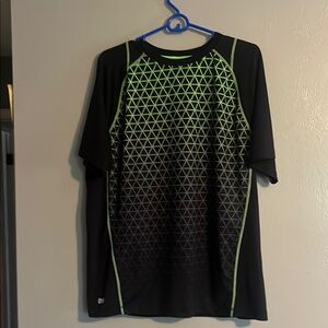 Fila Black and Green Rash Guard Swim Top